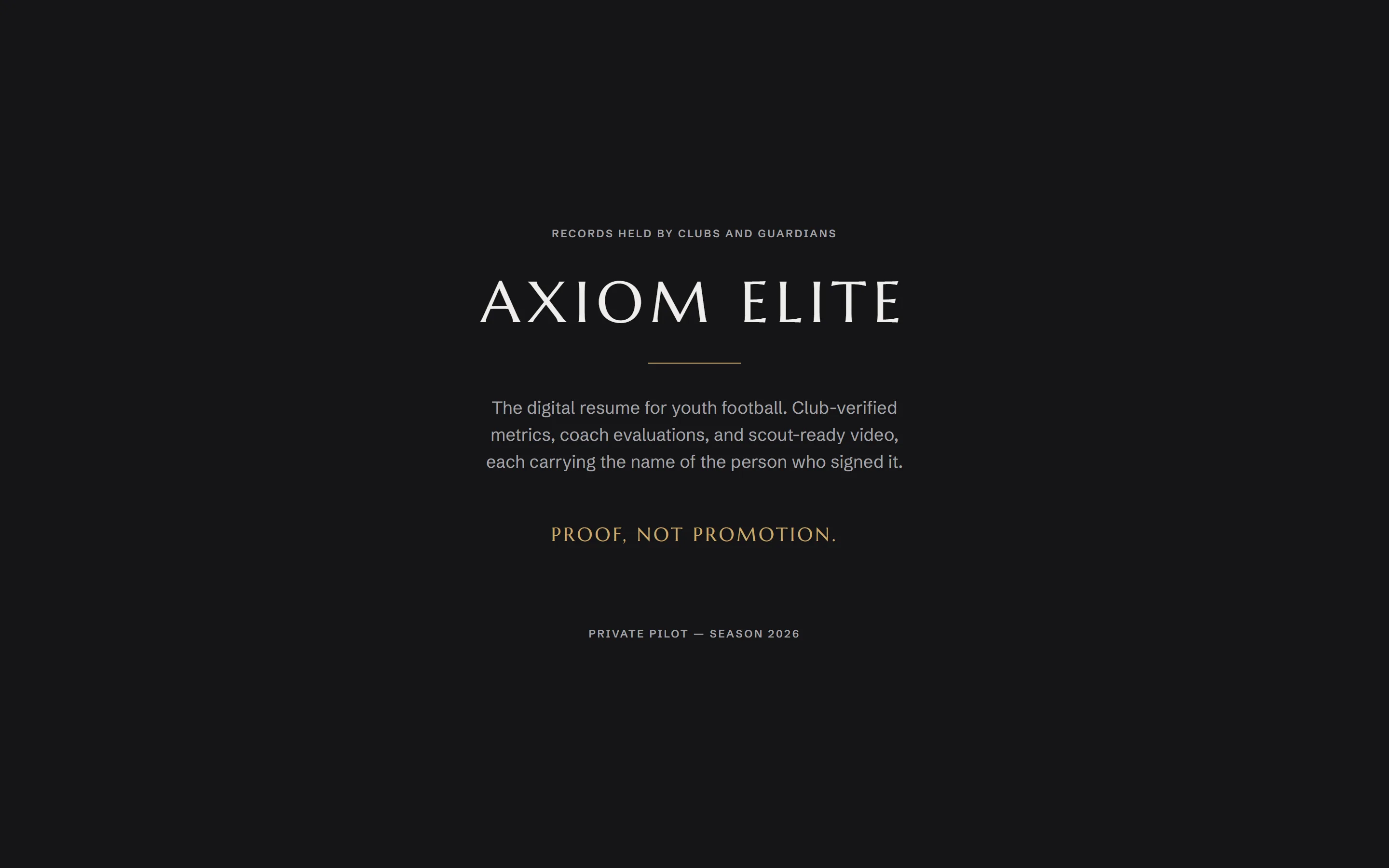 Axiom Elite landing page